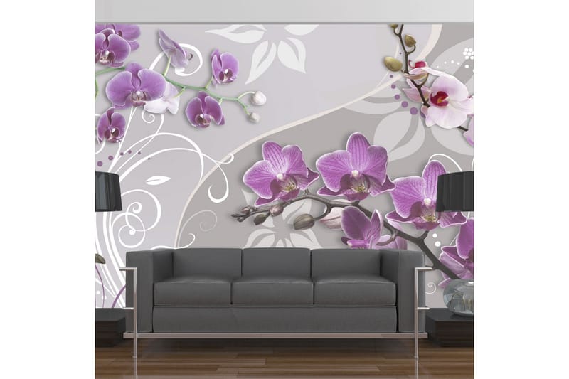 Valokuvatapetti Flight Of Purple Orchids 150x105 - Artgeist sp. z o. o. - Sisustustuotteet - Seinäkoristeet - Tapetit - Valokuvatapetit