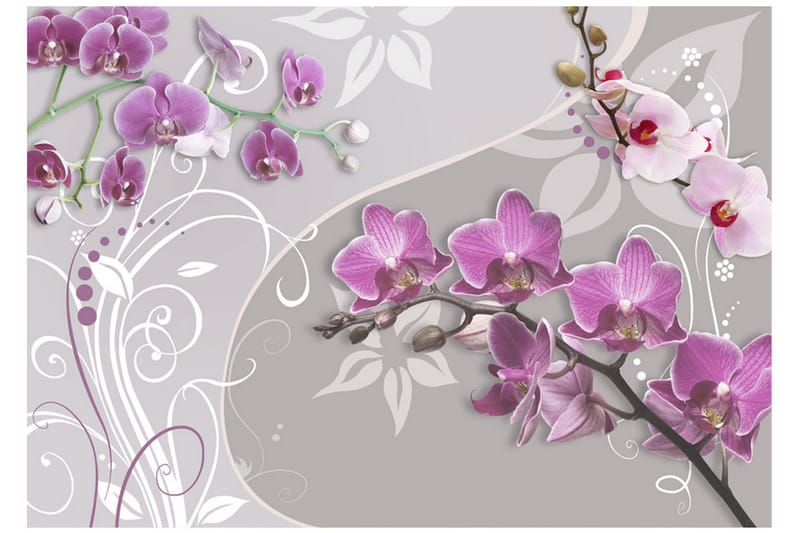 Valokuvatapetti Flight Of Purple Orchids 150x105 - Artgeist sp. z o. o. - Sisustustuotteet - Seinäkoristeet - Tapetit - Valokuvatapetit