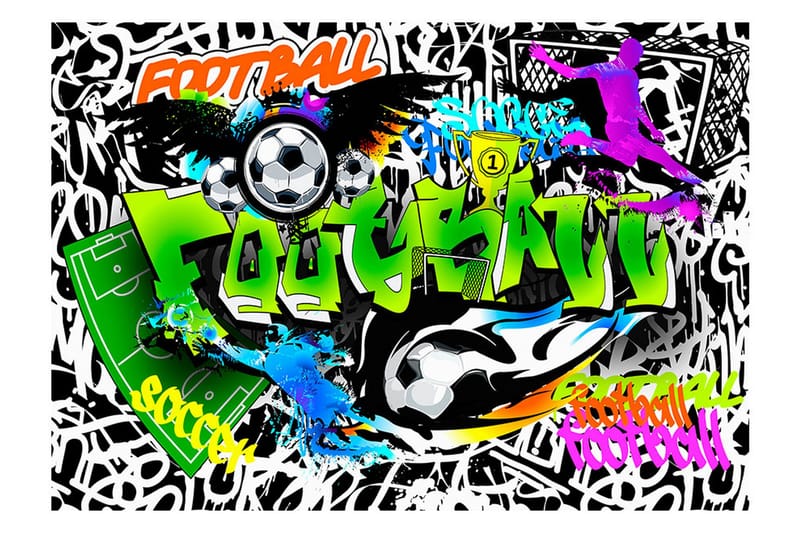 Valokuvatapetti Football Graffiti 100x70 - Artgeist sp. z o. o. - Sisustustuotteet - Seinäkoristeet - Tapetit - Valokuvatapetit