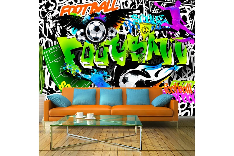 Valokuvatapetti Football Graffiti 400x280 - Artgeist sp. z o. o. - Sisustustuotteet - Seinäkoristeet - Tapetit - Valokuvatapetit