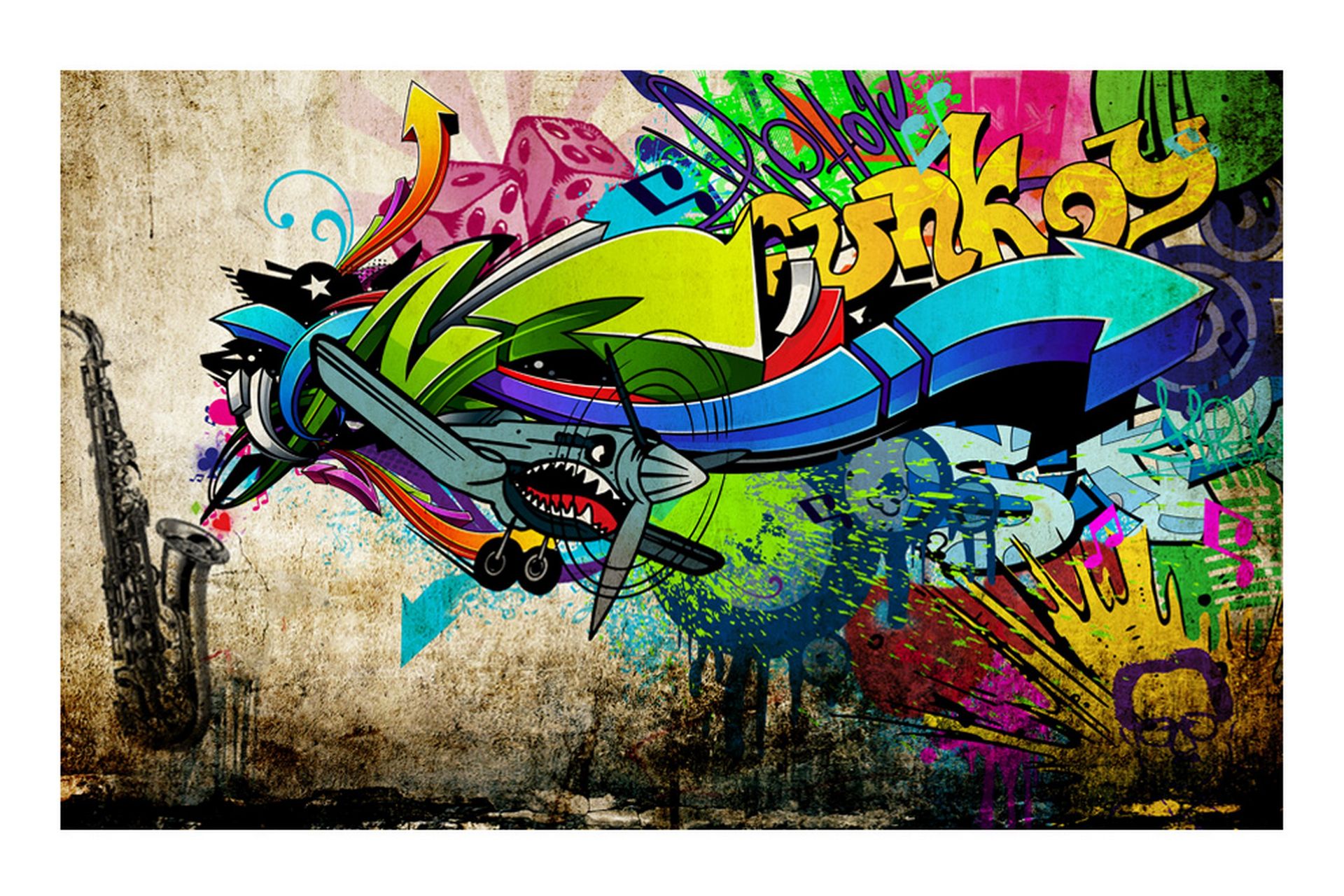 Valokuvatapetti Funky Graffiti 250x175 - Artgeist sp. z o. o. - Sisustustuotteet - Seinäkoristeet - Tapetit - Valokuvatapetit