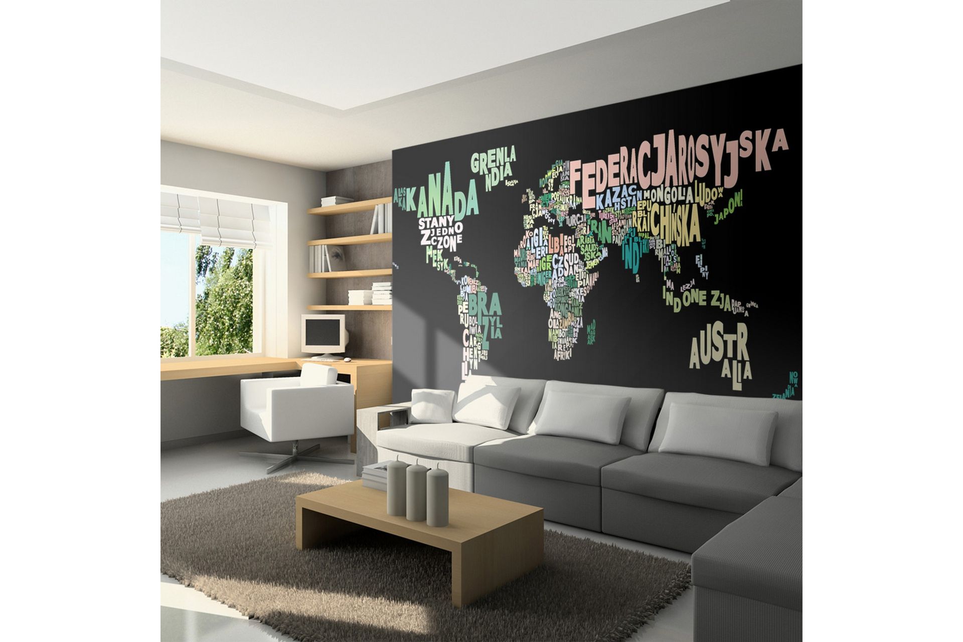 Valokuvatapetti Geography In Polish 200x154 - Artgeist sp. z o. o. - Sisustustuotteet - Seinäkoristeet - Tapetit - Valokuvatapetit