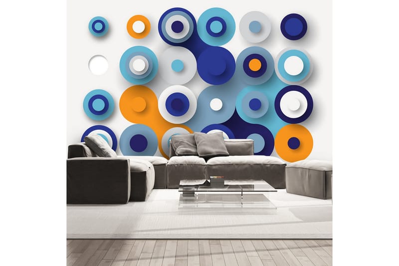 Valokuvatapetti Geometry Of Blue Wheels 100x70, Artgeist sp. z o. o.