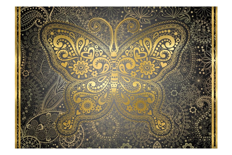 Valokuvatapetti Golden Butterfly 300x210 - Artgeist sp. z o. o. - Sisustustuotteet - Seinäkoristeet - Tapetit - Valokuvatapetit