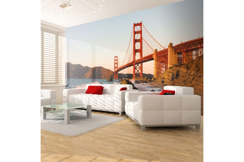 Valokuvatapetti Golden Gate Bridge Sunset 350x270, Artgeist sp. z o. o.