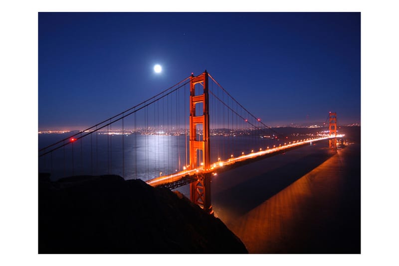 Valokuvatapetti Golden Gate-silta yöllä 300x231 - Artgeist sp. z o. o. - Sisustustuotteet - Seinäkoristeet - Tapetit - Valokuvatapetit