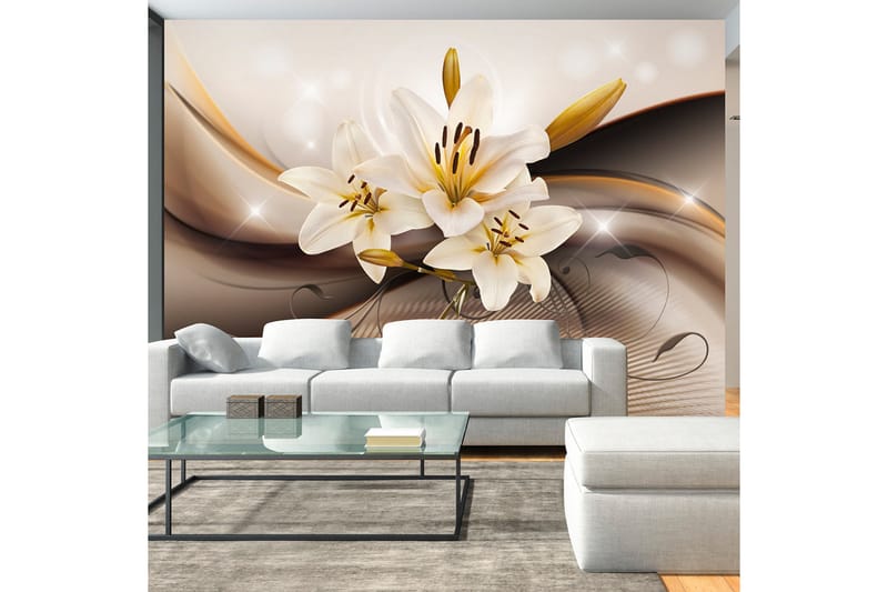 Valokuvatapetti Golden Lily 150x105 - Artgeist sp. z o. o. - Sisustustuotteet - Seinäkoristeet - Tapetit - Valokuvatapetit