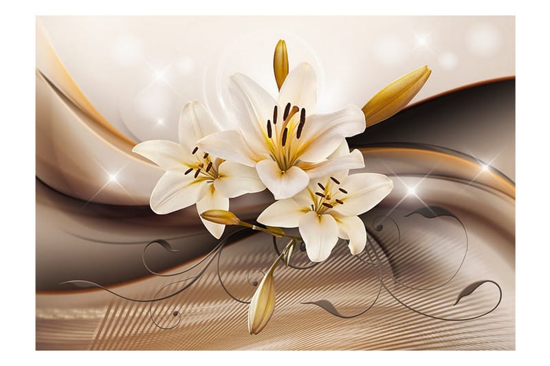 Valokuvatapetti Golden Lily 150x105 - Artgeist sp. z o. o. - Sisustustuotteet - Seinäkoristeet - Tapetit - Valokuvatapetit