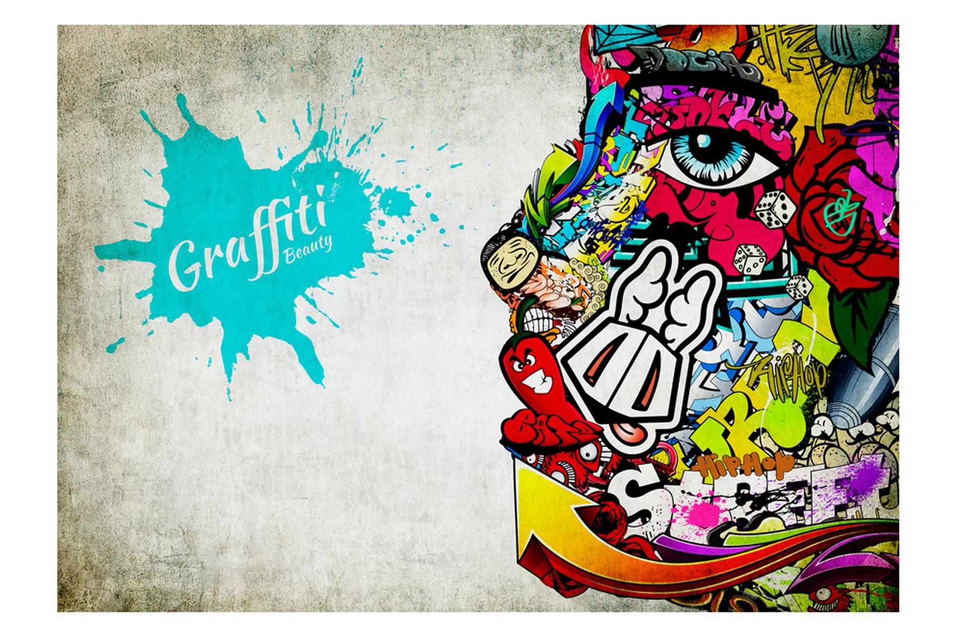 Valokuvatapetti Graffiti Beauty 100x70 - Artgeist sp. z o. o. - Sisustustuotteet - Seinäkoristeet - Tapetit - Valokuvatapetit