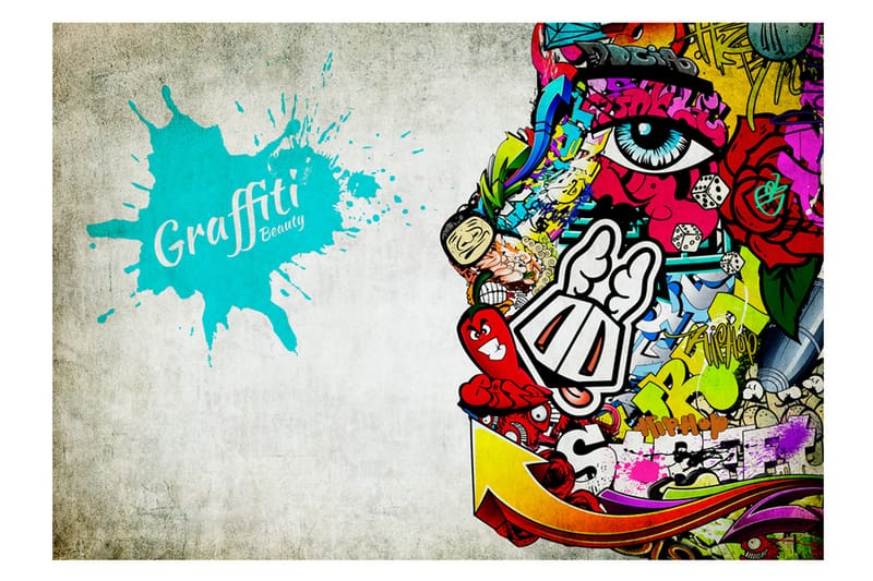 Valokuvatapetti Graffiti Beauty 250x175 - Artgeist sp. z o. o. - Sisustustuotteet - Seinäkoristeet - Tapetit - Valokuvatapetit