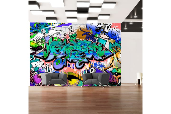 Valokuvatapetti Graffiti Blue Theme 300x210 - Artgeist sp. z o. o. - Valokuvatapetit