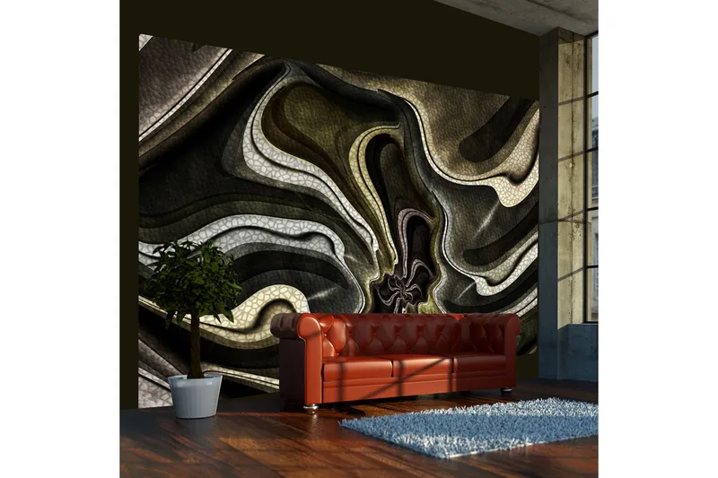 Valokuvatapetti Green And Brown Textured Fractal 200x154, Artgeist sp. z o. o.