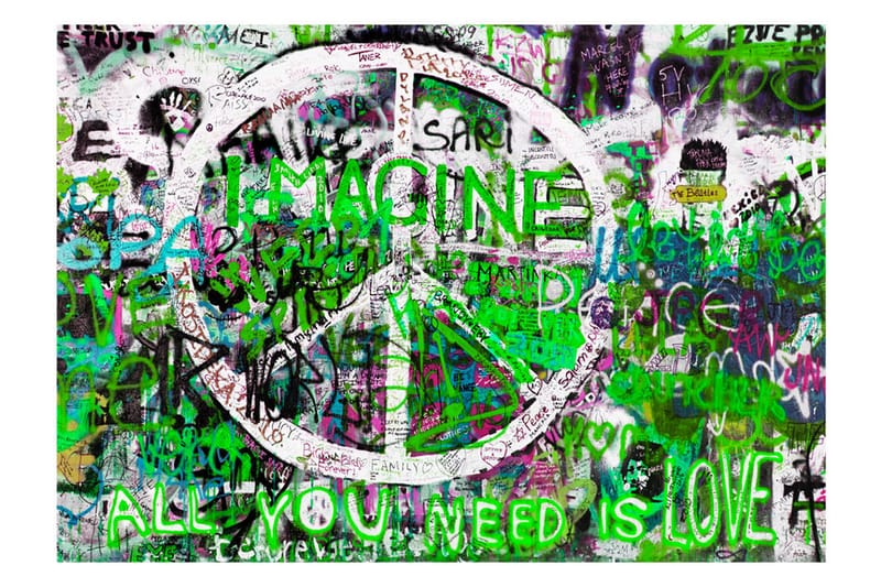 Valokuvatapetti Green Graffiti 300x210 - Artgeist sp. z o. o. - Sisustustuotteet - Seinäkoristeet - Tapetit - Valokuvatapetit