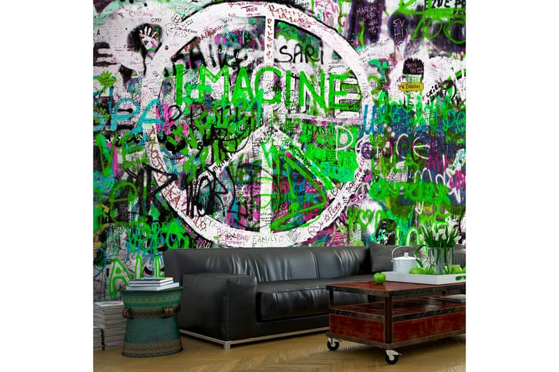 Valokuvatapetti Green Graffiti 300x210 - Artgeist sp. z o. o. - Sisustustuotteet - Seinäkoristeet - Tapetit - Valokuvatapetit