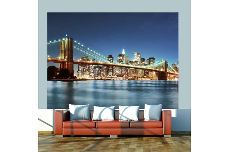 Valokuvatapetti Helmeilevä Brooklyn Bridge 300x231, Artgeist sp. z o. o.