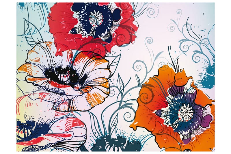 Valokuvatapetti Hieno Kukkakuvio 250x193, Artgeist sp. z o. o.