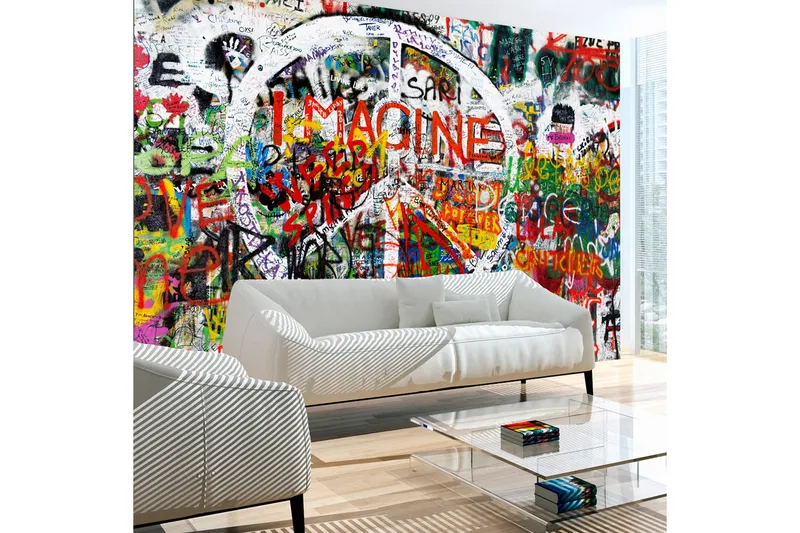 Valokuvatapetti Hippie Graffiti 300x210, Artgeist sp. z o. o.