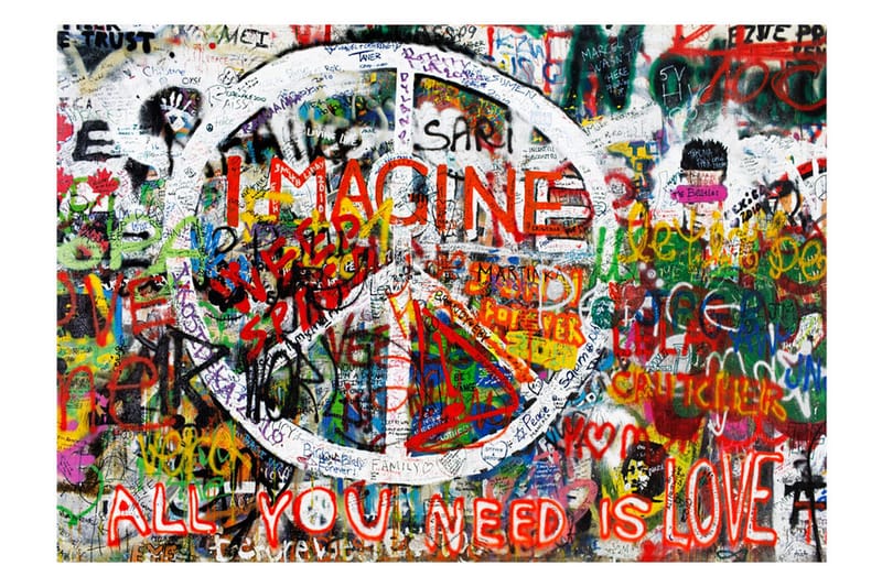 Valokuvatapetti Hippie Graffiti 300x210 - Artgeist sp. z o. o. - Sisustustuotteet - Seinäkoristeet - Tapetit - Valokuvatapetit