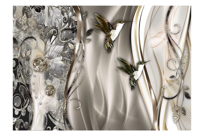 Valokuvatapetti Hummingbirds On The Wave Brown 350x245, Artgeist sp. z o. o.