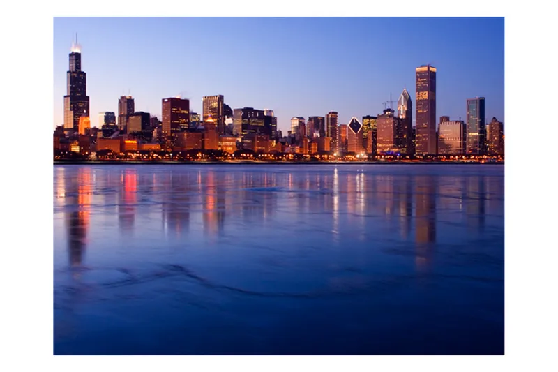 Valokuvatapetti Icy Downtown Chicago 400x309 - Artgeist sp. z o. o. - Sisustustuotteet - Seinäkoristeet - Tapetit - Valokuvatapetit