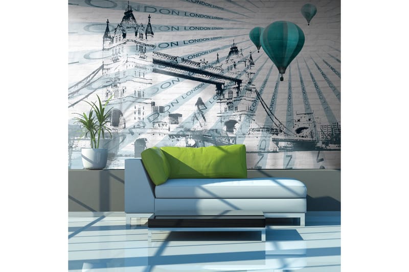 Valokuvatapetti Ilmapallolento Tower Bridgen yli 250x193 - Artgeist sp. z o. o. - Sisustustuotteet - Seinäkoristeet - Tapetit - Valokuvatapetit