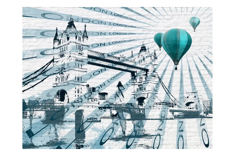 Valokuvatapetti Ilmapallolento Tower Bridgen yli 250x193, Artgeist sp. z o. o.