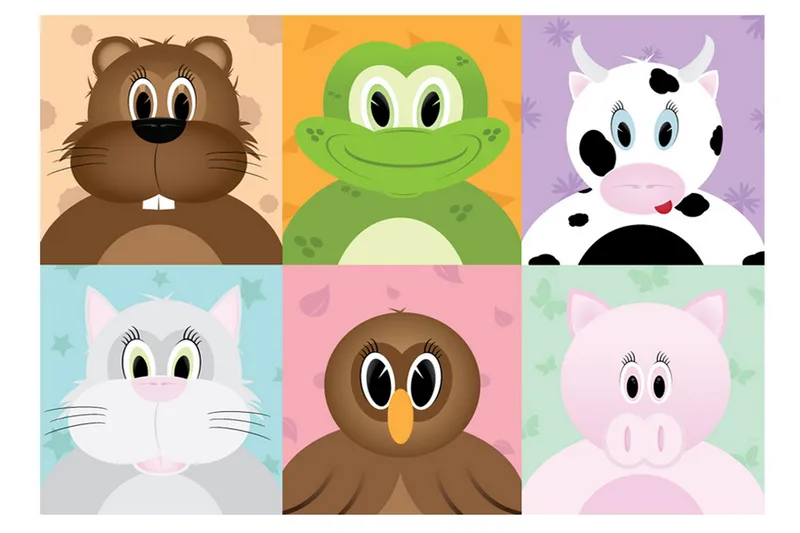 Valokuvatapetti Iloisia Eläimiä 100x70, Artgeist sp. z o. o.