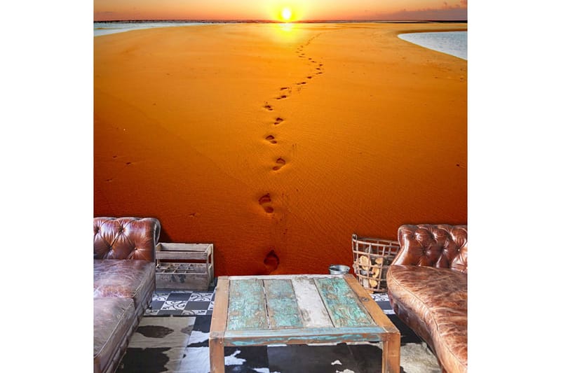 Valokuvatapetti Jalanjäljet hiekassa 300x231 - Artgeist sp. z o. o. - Sisustustuotteet - Seinäkoristeet - Tapetit - Valokuvatapetit