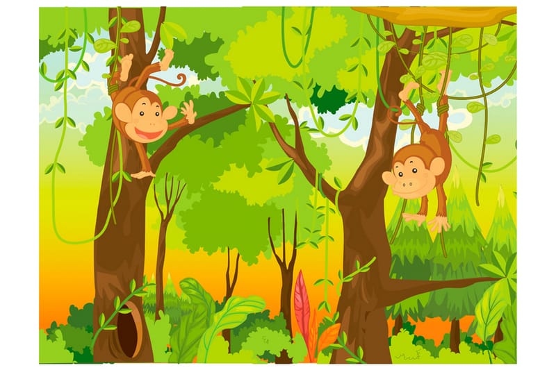 Valokuvatapetti Jungle Monkeys 300x231, Artgeist sp. z o. o.