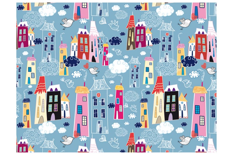 Valokuvatapetti Kaupunki Pilvien seassa 250x193 - Artgeist sp. z o. o. - Sisustustuotteet - Seinäkoristeet - Tapetit - Valokuvatapetit