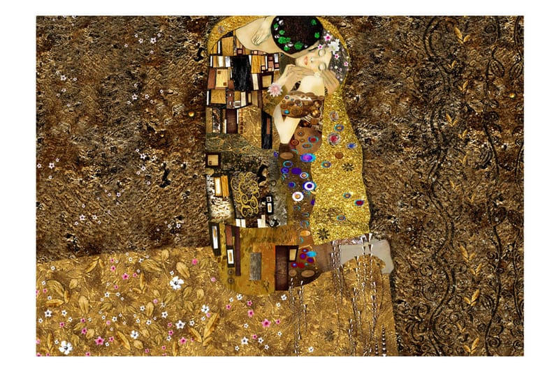 Valokuvatapetti Klimt Inspiration Golden Kiss 350x245, Artgeist sp. z o. o.