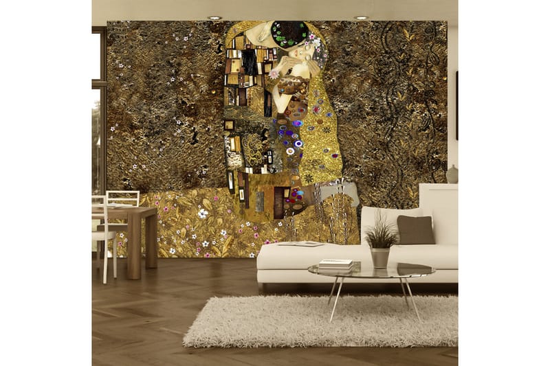 Valokuvatapetti Klimt Inspiration Golden Kiss 350x245 - Artgeist sp. z o. o. - Sisustustuotteet - Seinäkoristeet - Tapetit - Valokuvatapetit