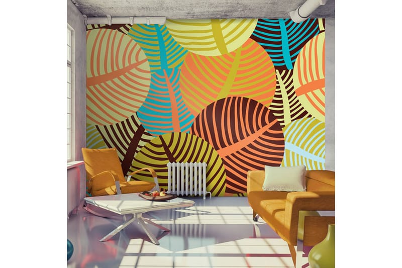Valokuvatapetti Kollaasi Lehdet 300x231 - Artgeist sp. z o. o. - Sisustustuotteet - Seinäkoristeet - Tapetit - Valokuvatapetit