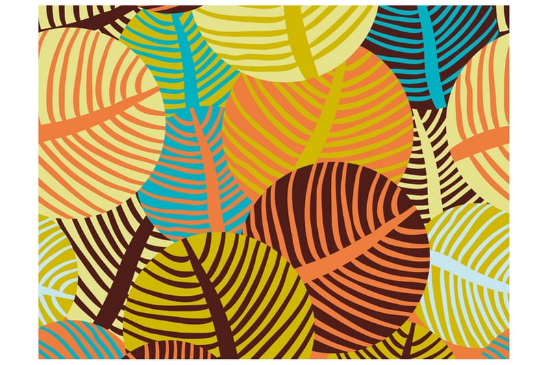 Valokuvatapetti Kollaasi Lehdet 350x270, Artgeist sp. z o. o.