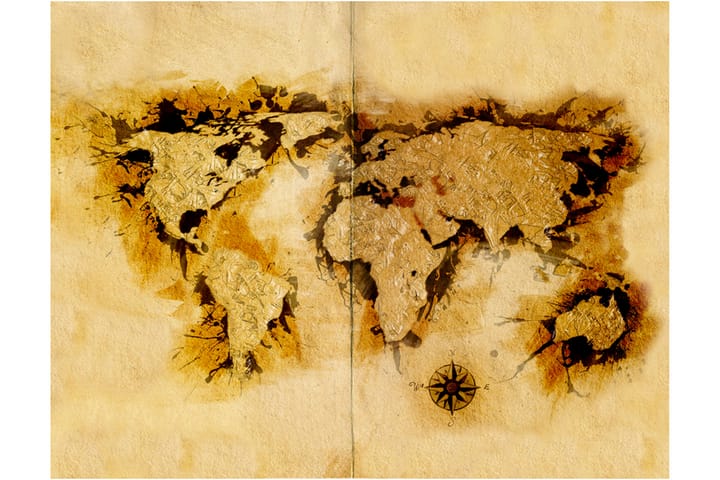 Valokuvatapetti Kullankaivajan maailman kartta 200x154 - Artgeist sp. z o. o. - Valokuvatapetit