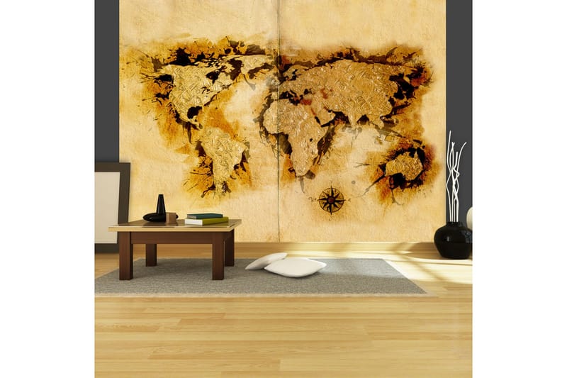 Valokuvatapetti Kullankaivajan maailman kartta 250x193 - Artgeist sp. z o. o. - Sisustustuotteet - Seinäkoristeet - Tapetit - Valokuvatapetit