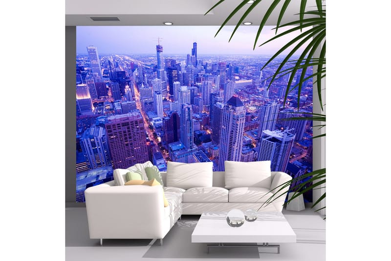 Valokuvatapetti Lamput Iltahämäräss ä Chicago 400x309, Artgeist sp. z o. o.