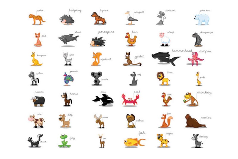Valokuvatapetti Learning By Playing Animals 200x154 - Artgeist sp. z o. o. - Sisustustuotteet - Seinäkoristeet - Tapetit - Valokuvatapetit