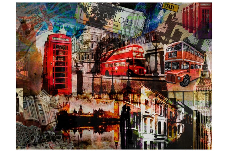 Valokuvatapetti London Collage 350x270 - Artgeist sp. z o. o. - Sisustustuotteet - Seinäkoristeet - Tapetit - Valokuvatapetit