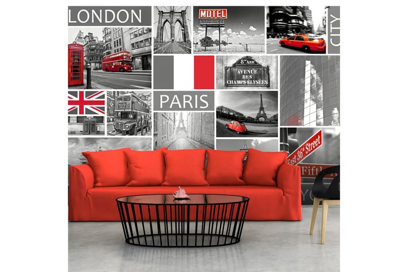 Valokuvatapetti London Paris Berlin New York 100x70, Artgeist sp. z o. o.