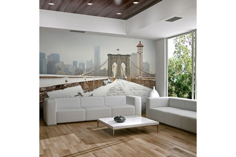 Valokuvatapetti Lumipäällysteinen Silta New York 250x193, Artgeist sp. z o. o.