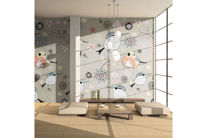 Valokuvatapetti Luonnonmuotoja ja lintuja 350x270 - Artgeist sp. z o. o. - Sisustustuotteet - Seinäkoristeet - Tapetit - Valokuvatapetit