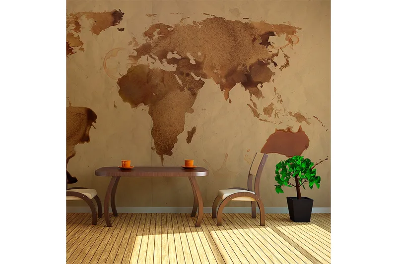 Valokuvatapetti Maailman teekartta 450x270, Artgeist sp. z o. o.