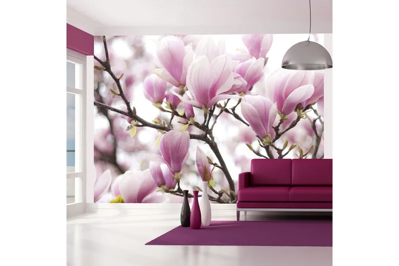 Valokuvatapetti Magnolia kukkiva 200x154 - Artgeist sp. z o. o. - Sisustustuotteet - Seinäkoristeet - Tapetit - Valokuvatapetit