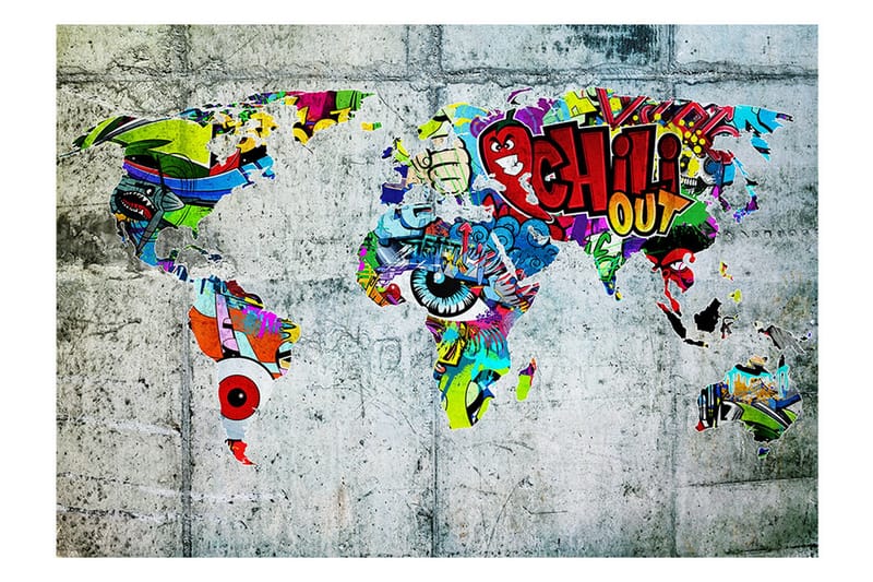 Valokuvatapetti Map Graffiti 300x210, Artgeist sp. z o. o.