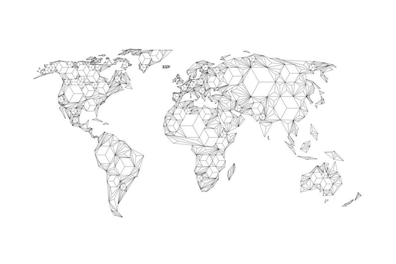 Valokuvatapetti Map Of The World White Solids 200x154 - Artgeist sp. z o. o. - Sisustustuotteet - Seinäkoristeet - Tapetit - Valokuvatapetit