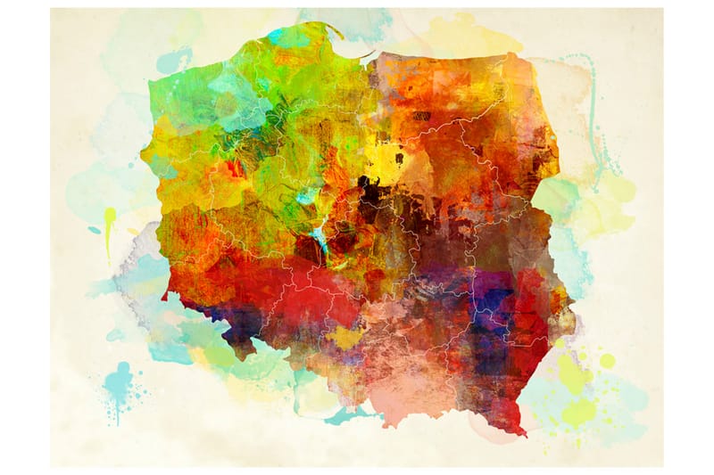 Valokuvatapetti Map Poland 300x231 - Artgeist sp. z o. o. - Sisustustuotteet - Seinäkoristeet - Tapetit - Valokuvatapetit