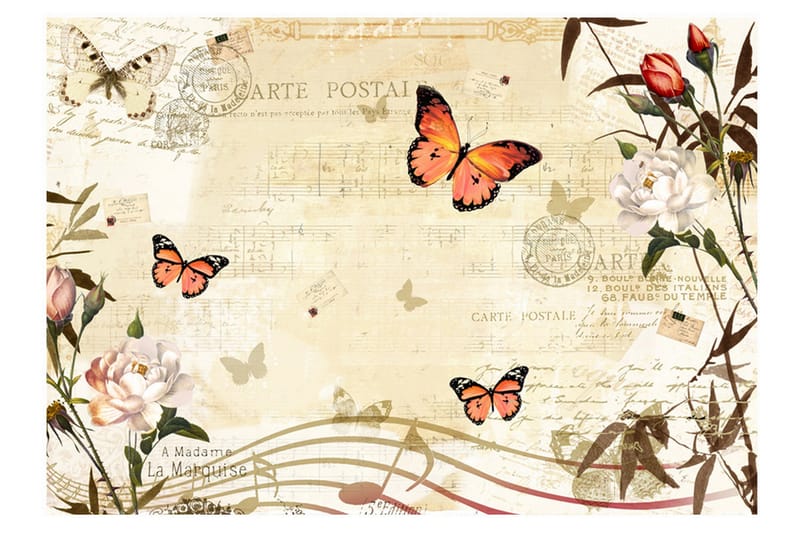 Valokuvatapetti Melody Of Butterflies 250x175 - Artgeist sp. z o. o. - Sisustustuotteet - Seinäkoristeet - Tapetit - Valokuvatapetit