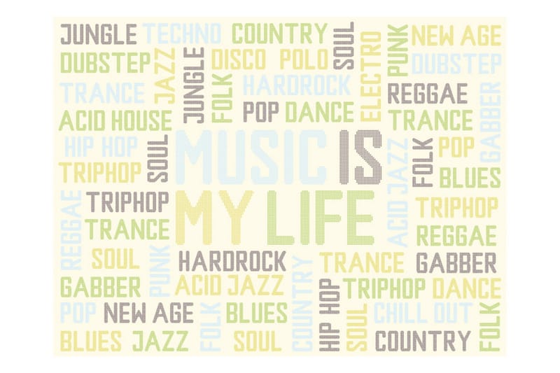 Valokuvatapetti Mixture of musical styles 200x154 - Artgeist sp. z o. o. - Sisustustuotteet - Seinäkoristeet - Tapetit - Valokuvatapetit