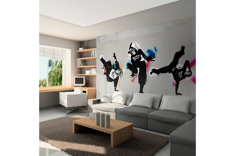 Valokuvatapetti Monkey Dance Street Art 200x154, Artgeist sp. z o. o.